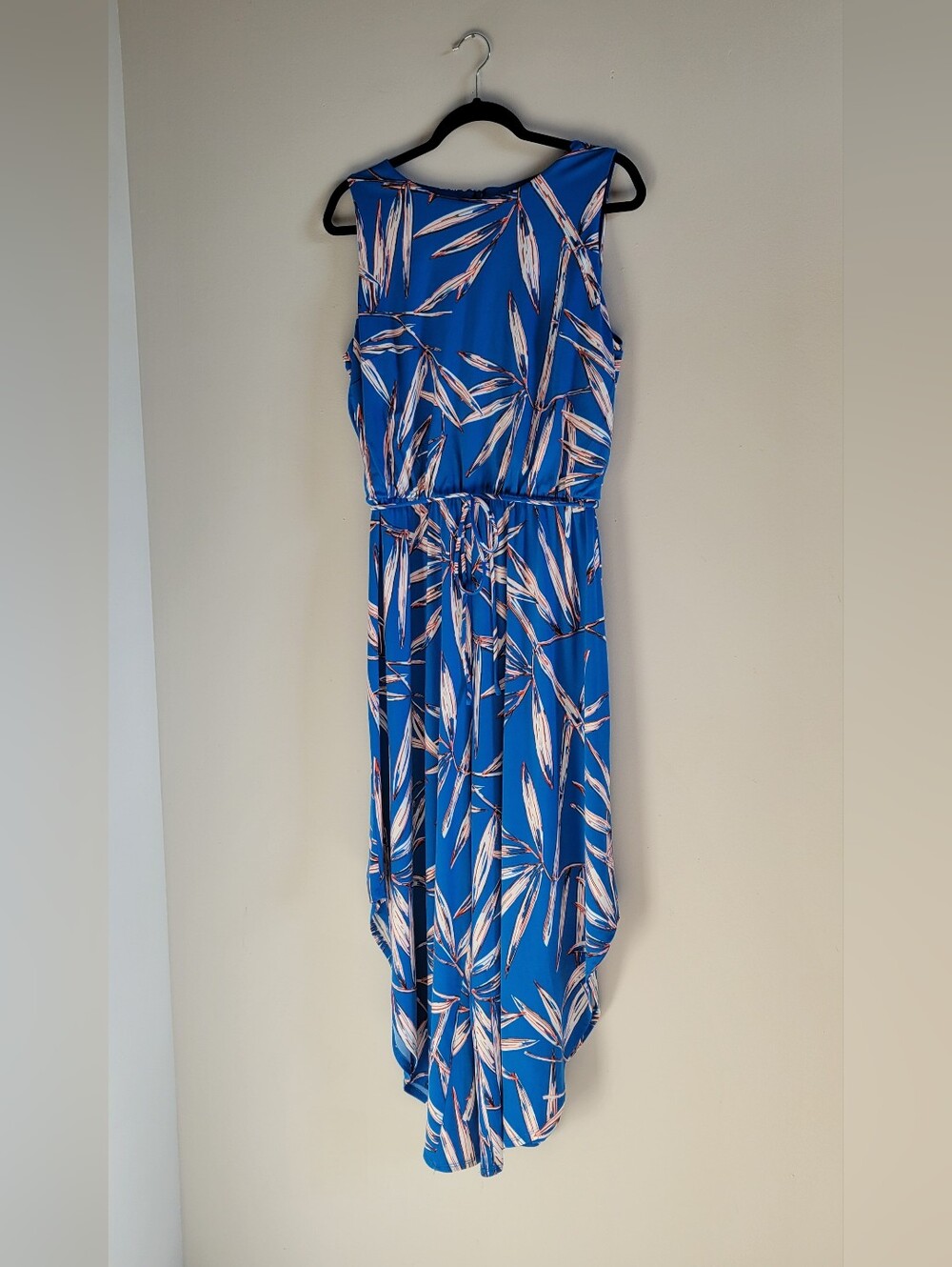 London Times Blue Orange Palm Print Palazzo Jumpsuit Resort Wear Womens US 10